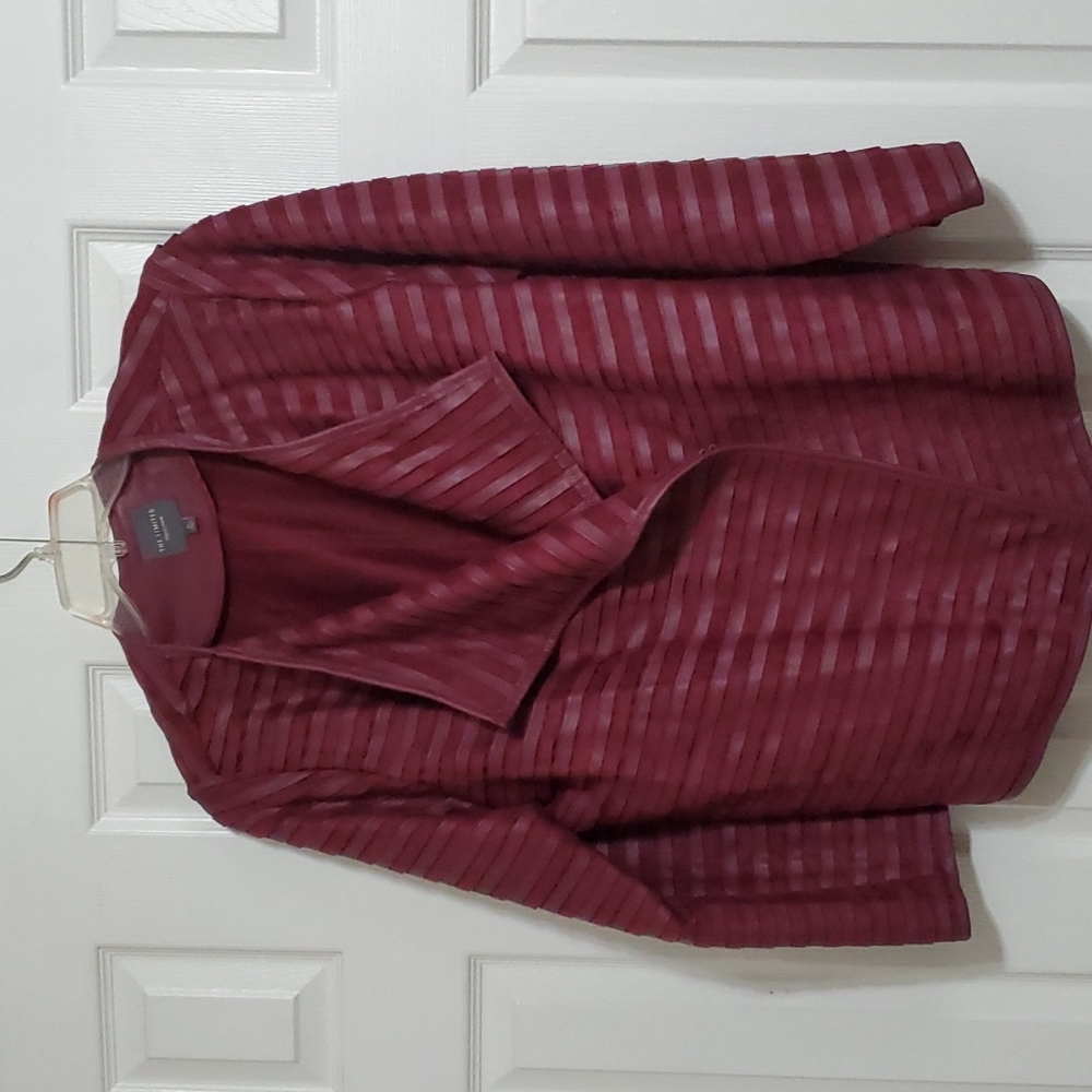 1X Burgundy The Limited faux leather jacket